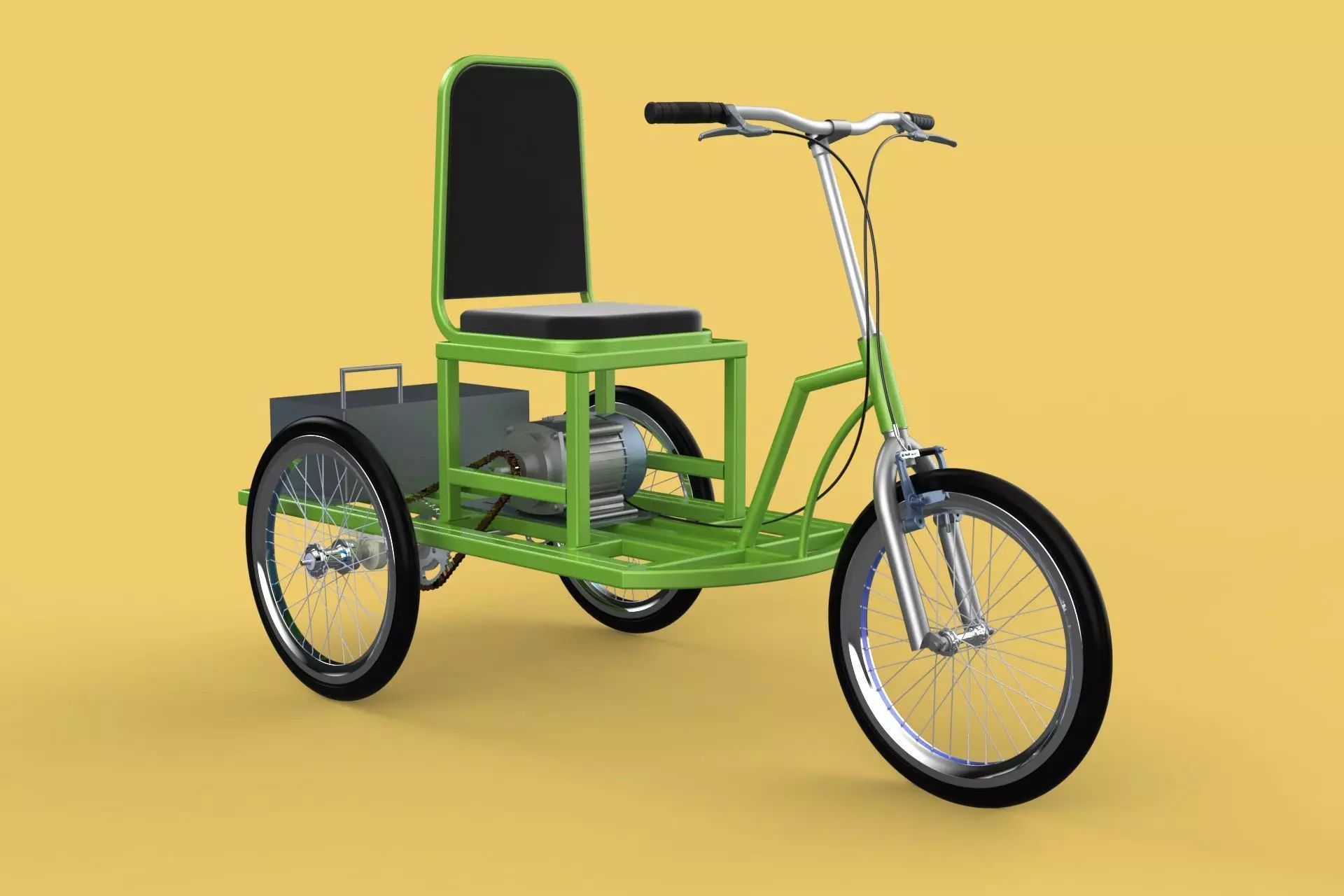 ELECTRIC TRIKE TRICYCLE 3 WHEEL BIKE BICYCLE FOR DISABILITY EV 3D model_0