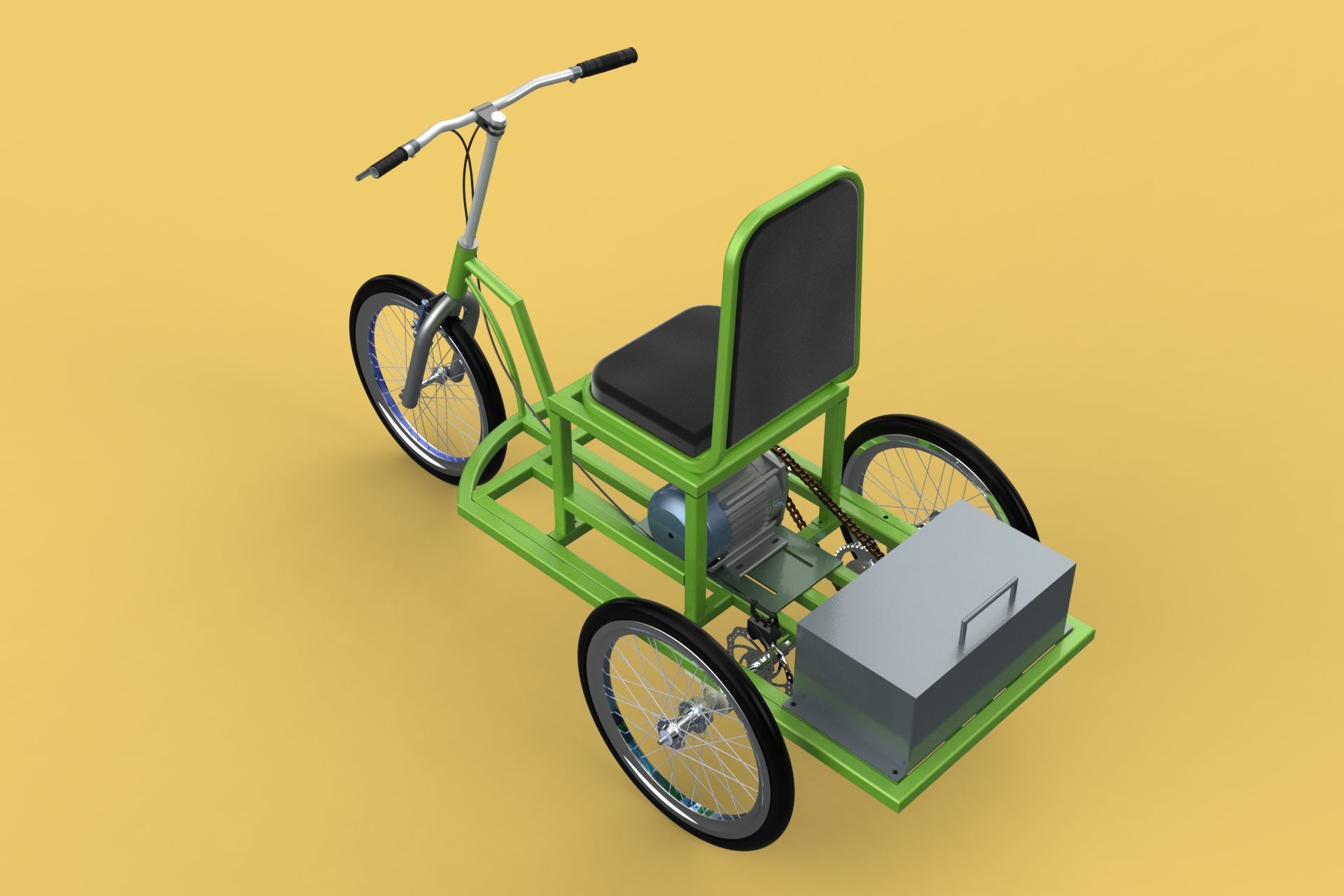 ELECTRIC TRIKE TRICYCLE 3 WHEEL BIKE BICYCLE FOR DISABILITY EV 3D model_2