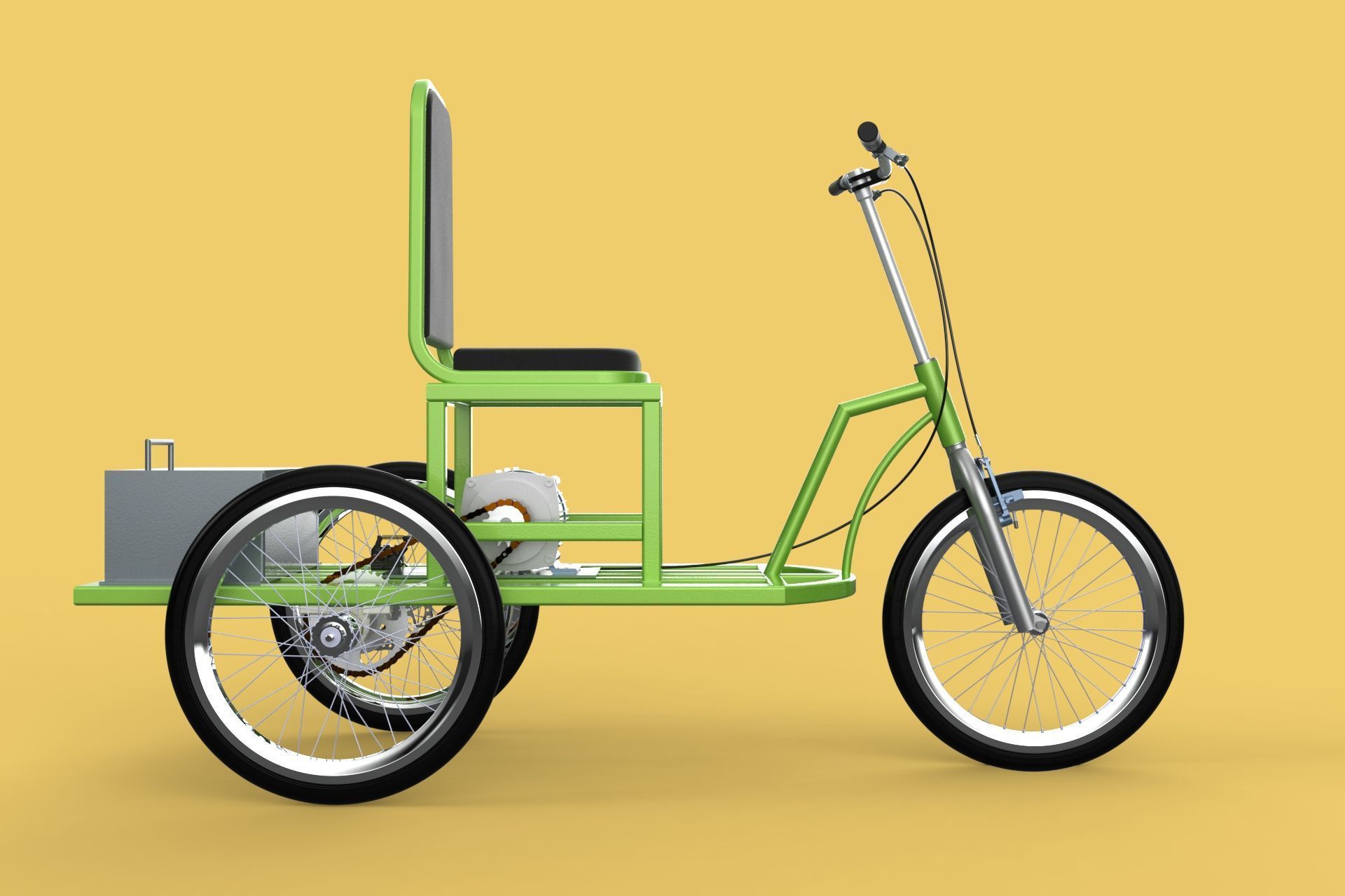 ELECTRIC TRIKE TRICYCLE 3 WHEEL BIKE BICYCLE FOR DISABILITY EV 3D model_12