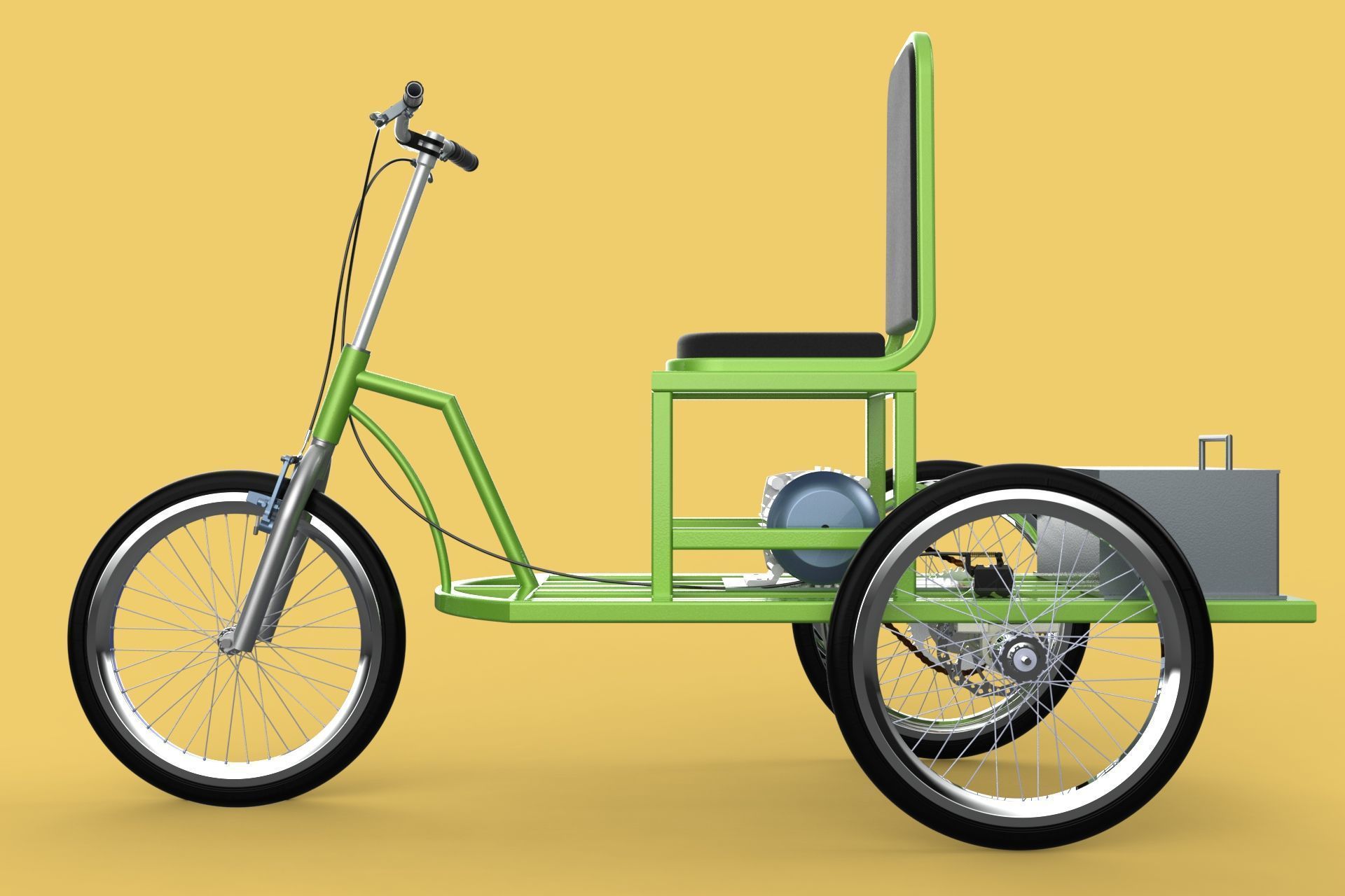 ELECTRIC TRIKE TRICYCLE 3 WHEEL BIKE BICYCLE FOR DISABILITY EV 3D model_14