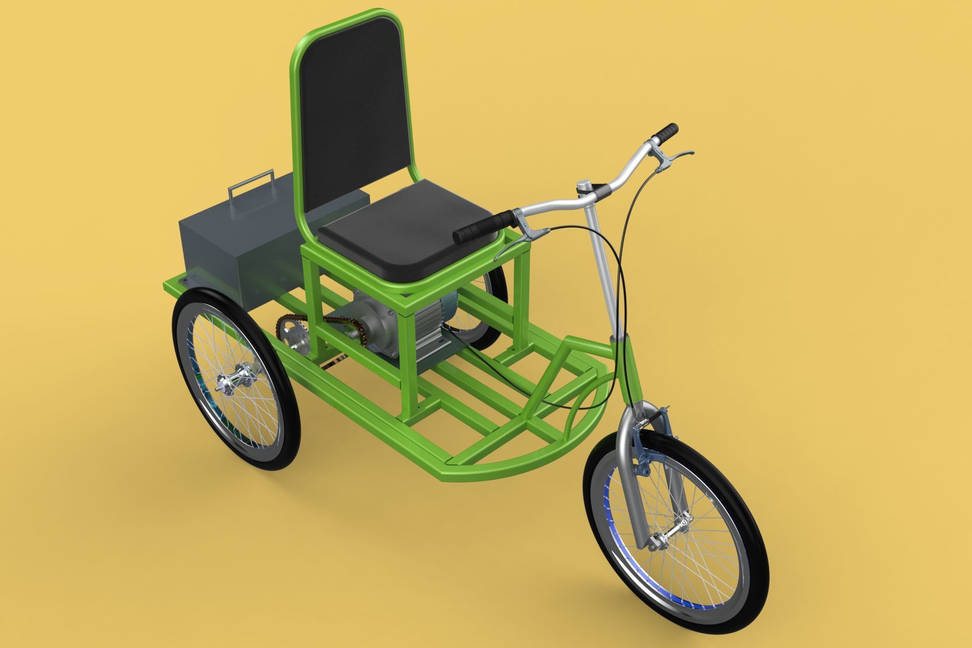 ELECTRIC TRIKE TRICYCLE 3 WHEEL BIKE BICYCLE FOR DISABILITY EV 3D model_16