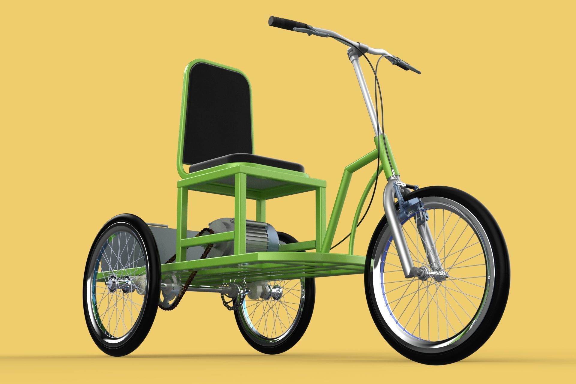 ELECTRIC TRIKE TRICYCLE 3 WHEEL BIKE BICYCLE FOR DISABILITY EV 3D model_4