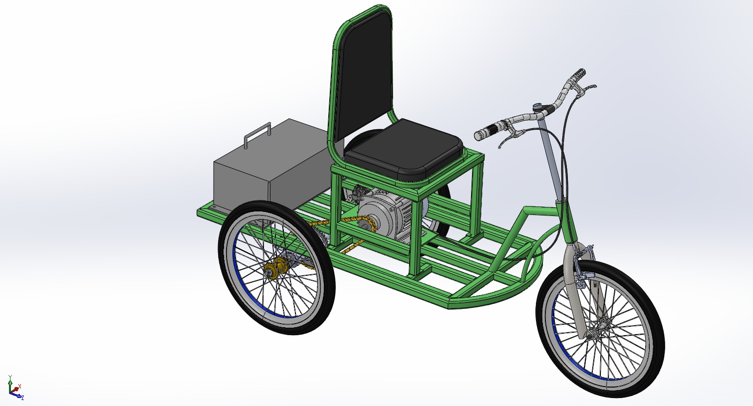 ELECTRIC TRIKE TRICYCLE 3 WHEEL BIKE BICYCLE FOR DISABILITY EV 3D model_19