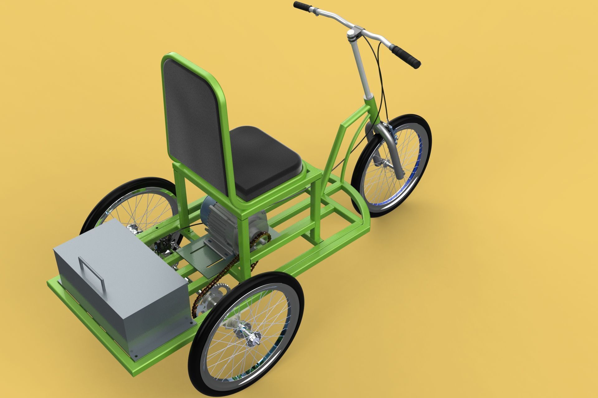 ELECTRIC TRIKE TRICYCLE 3 WHEEL BIKE BICYCLE FOR DISABILITY EV 3D model_3