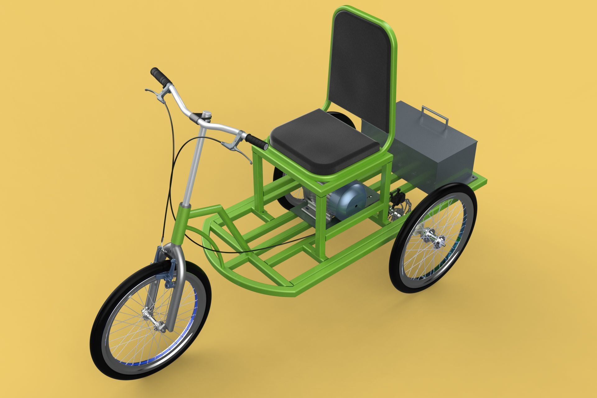 ELECTRIC TRIKE TRICYCLE 3 WHEEL BIKE BICYCLE FOR DISABILITY EV 3D model_1