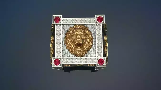 Lion Head ring 3D print model