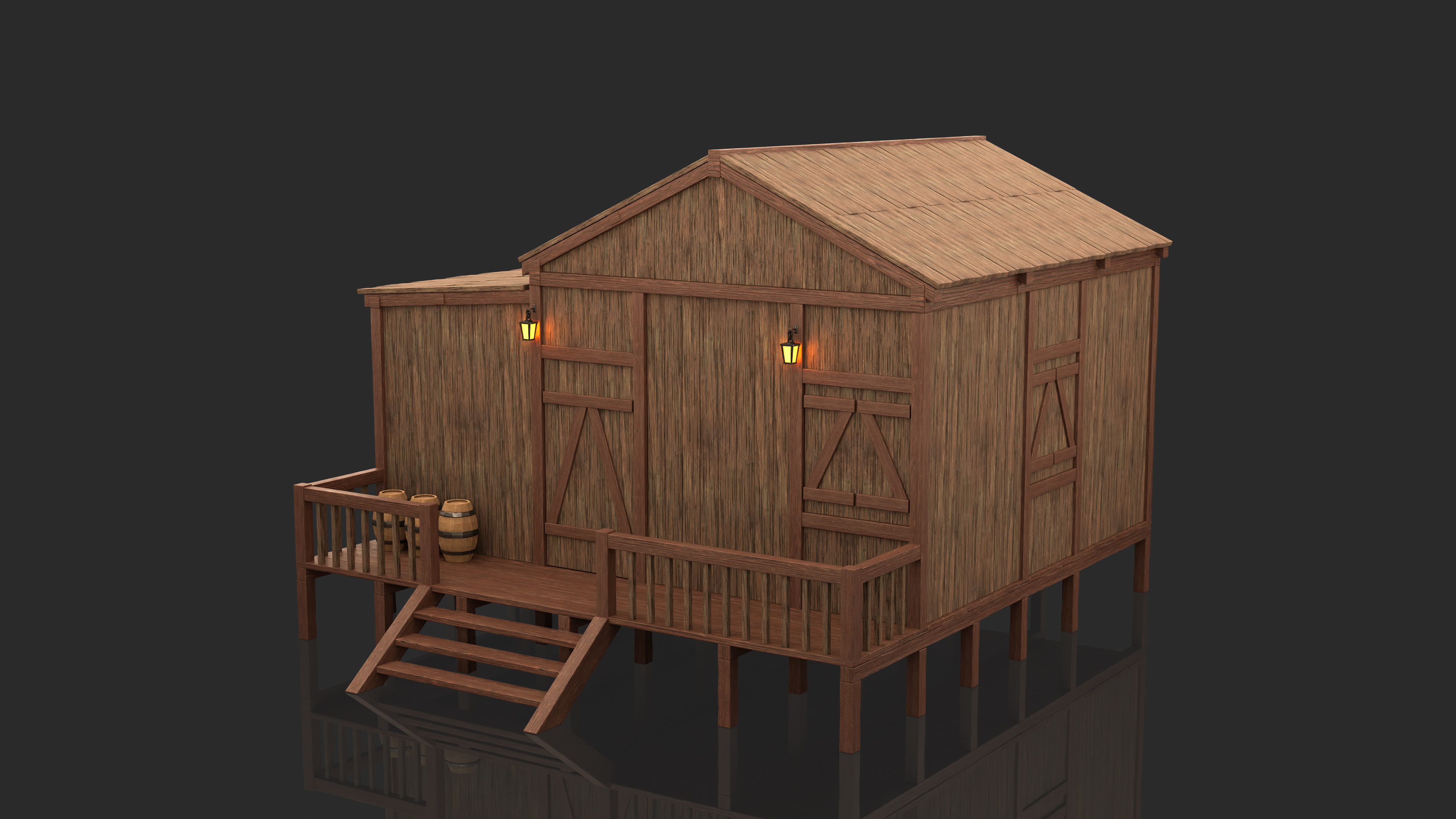 Medieval Fantasy House 06 3D model_9