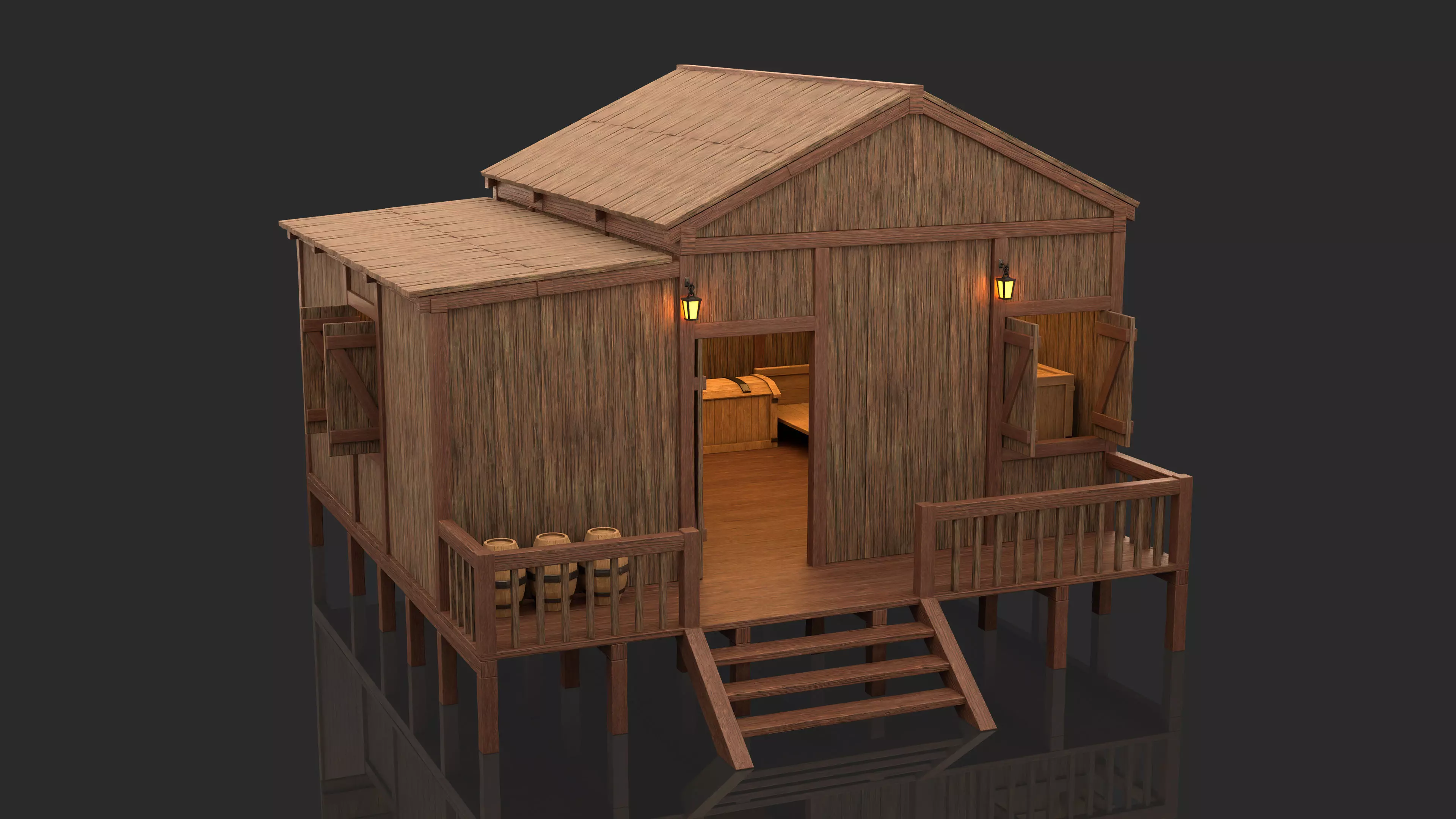 Medieval Fantasy House 06 3D model_0