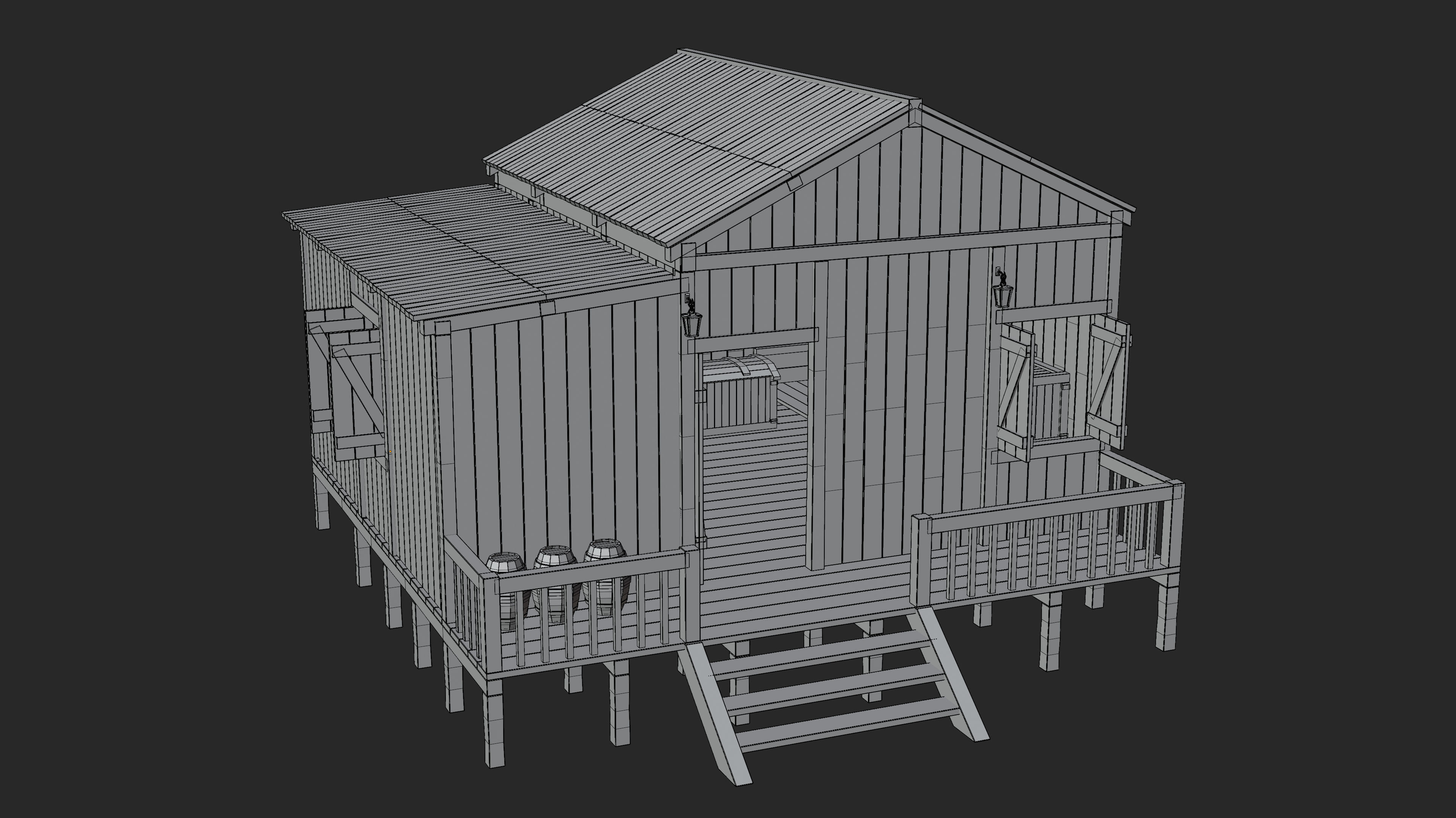 Medieval Fantasy House 06 3D model_14