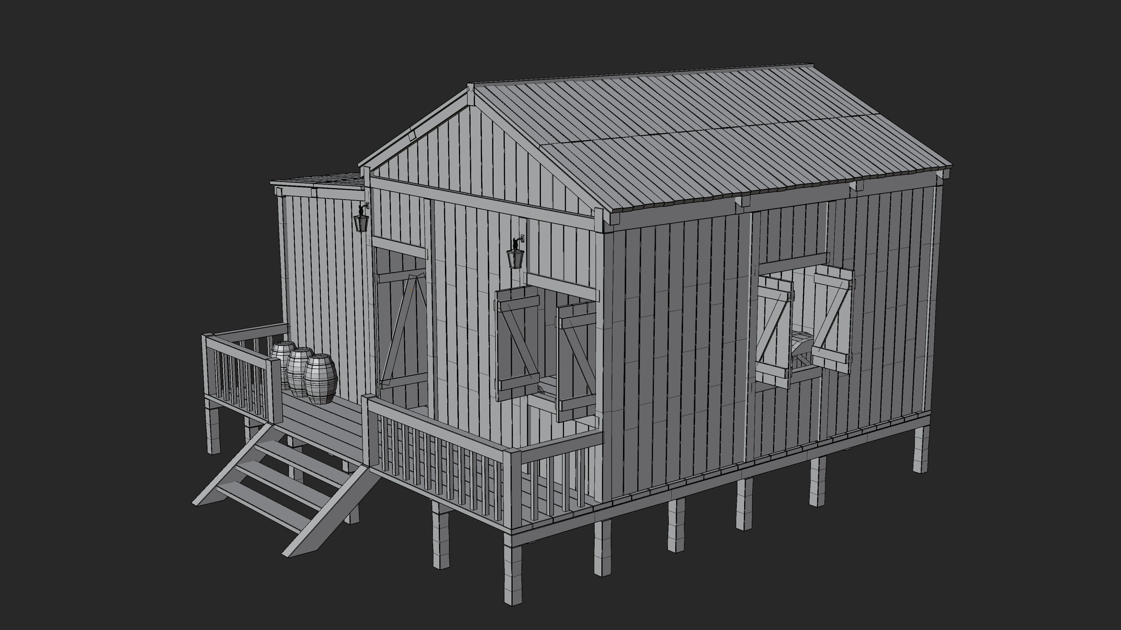 Medieval Fantasy House 06 3D model_11