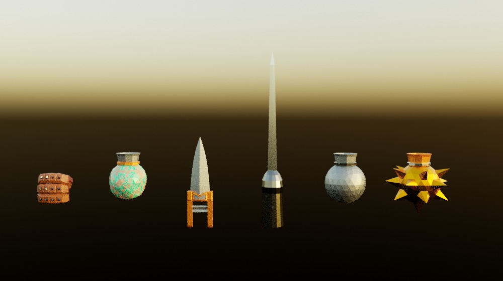 6 Low-poly Fist Medieval Fantasy Weapons For Games Low-poly Low-poly 3D model_1