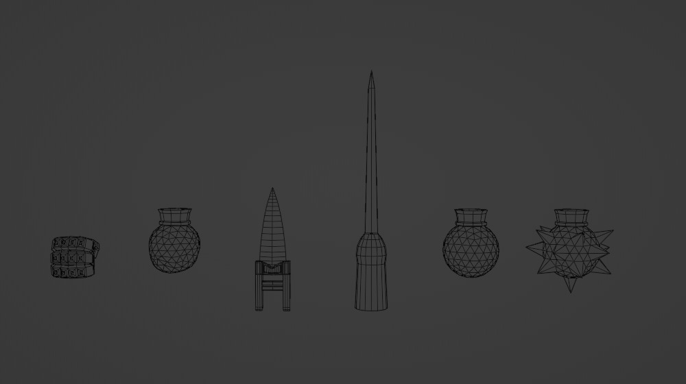 6 Low-poly Fist Medieval Fantasy Weapons For Games Low-poly Low-poly 3D model_4