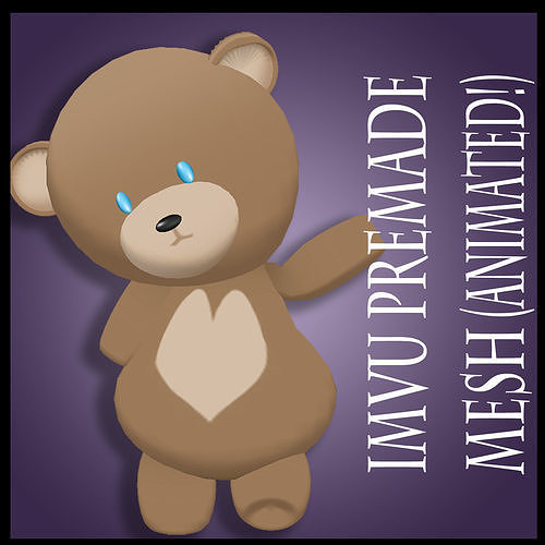 Animated Bear Pet For IMVU Low-poly 3D model