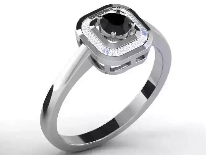 Light Weight WHITE Gold Diamond Ring DR-6923