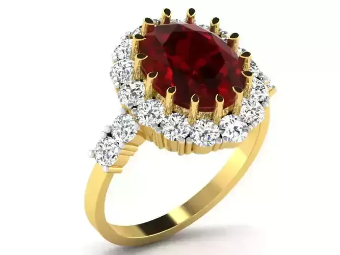 Light Weight Yellow Gold Diamond Ring SR-001