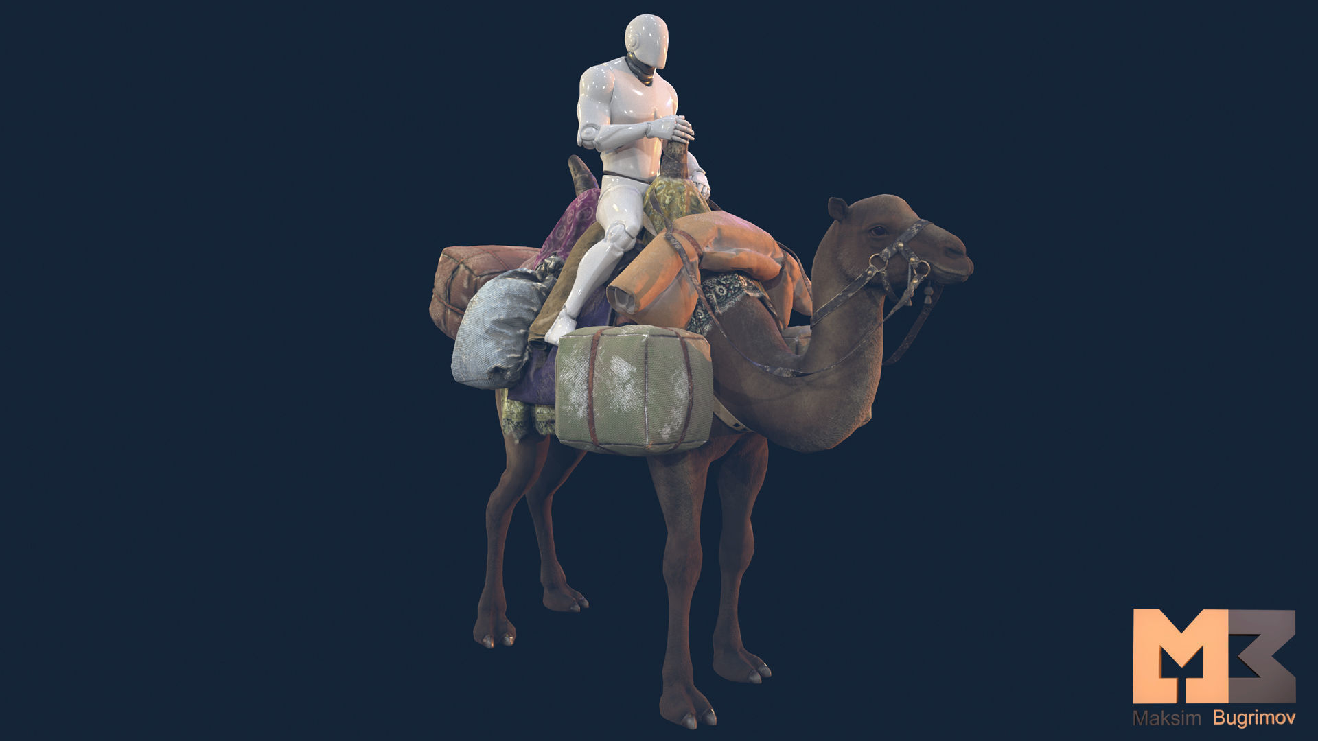 RPG Fantasy Camel Low-poly 3D model_9