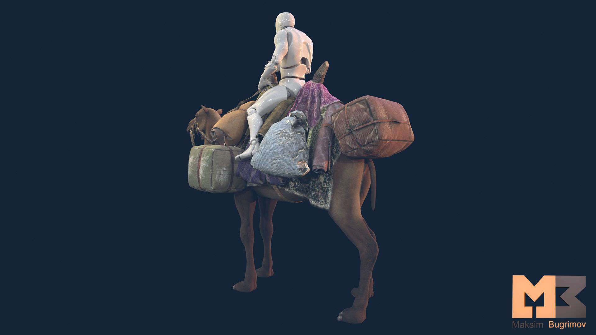 RPG Fantasy Camel Low-poly 3D model_10