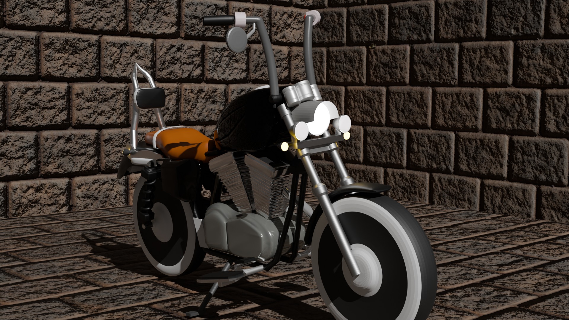 Harley Davidson Lowpoly Model 3D model_2