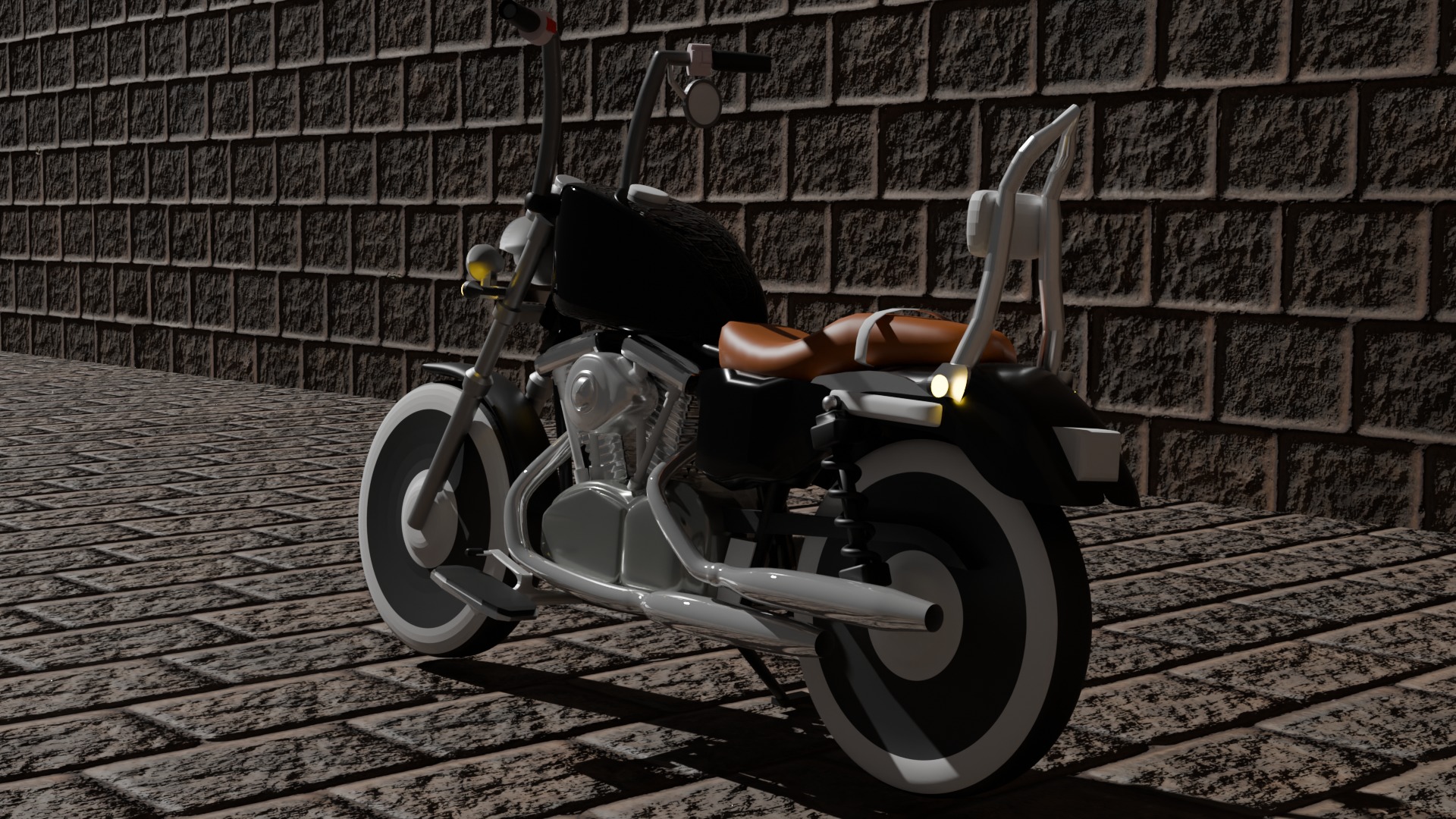 Harley Davidson Lowpoly Model 3D model_1