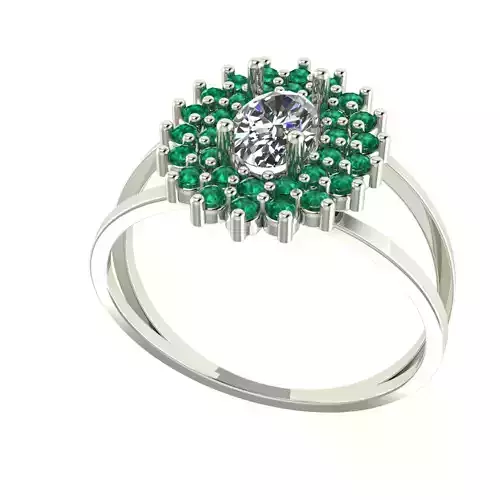 Graduation ring with gems 3D print model