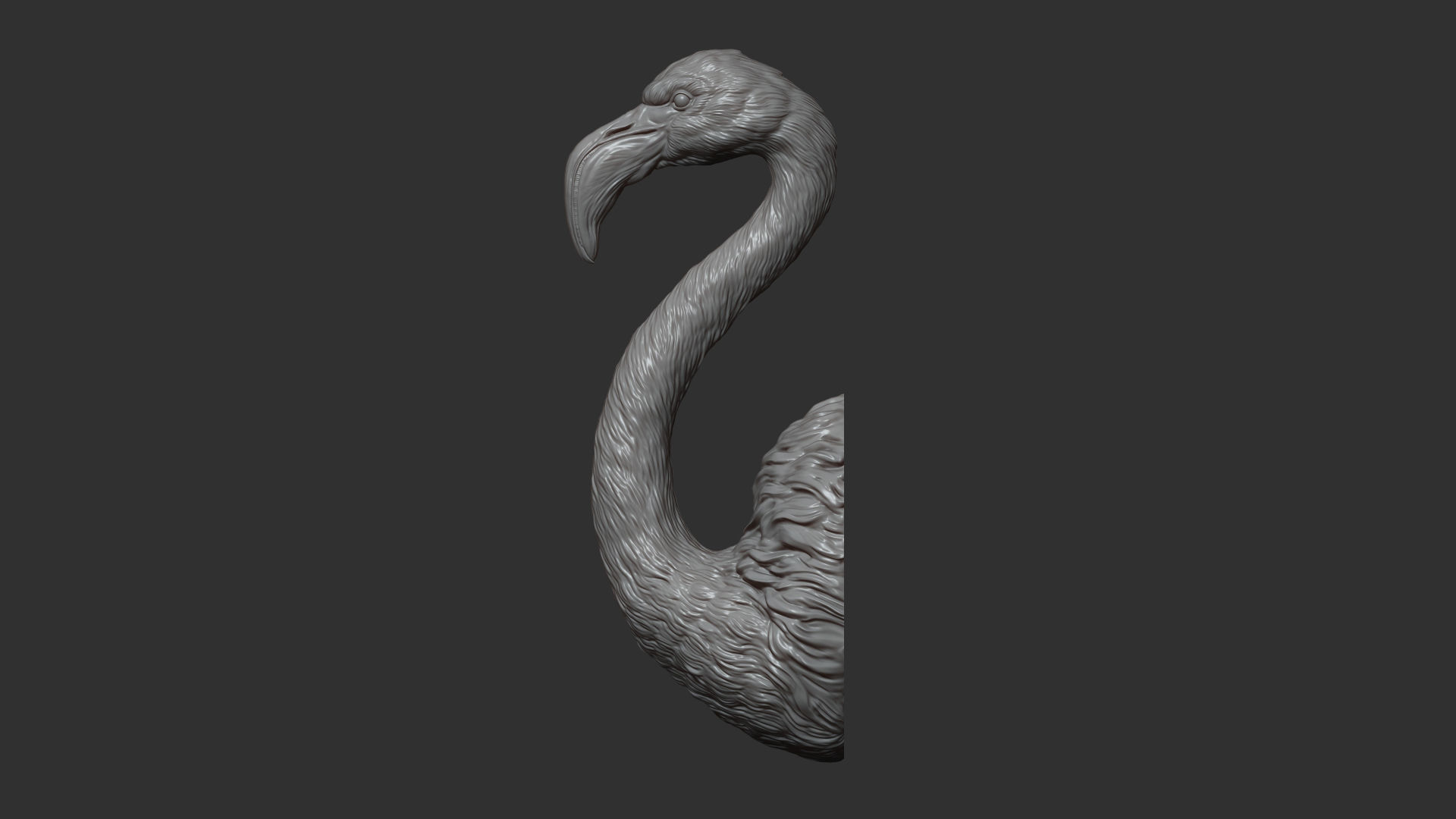 Flamingo bust 3D print model_7