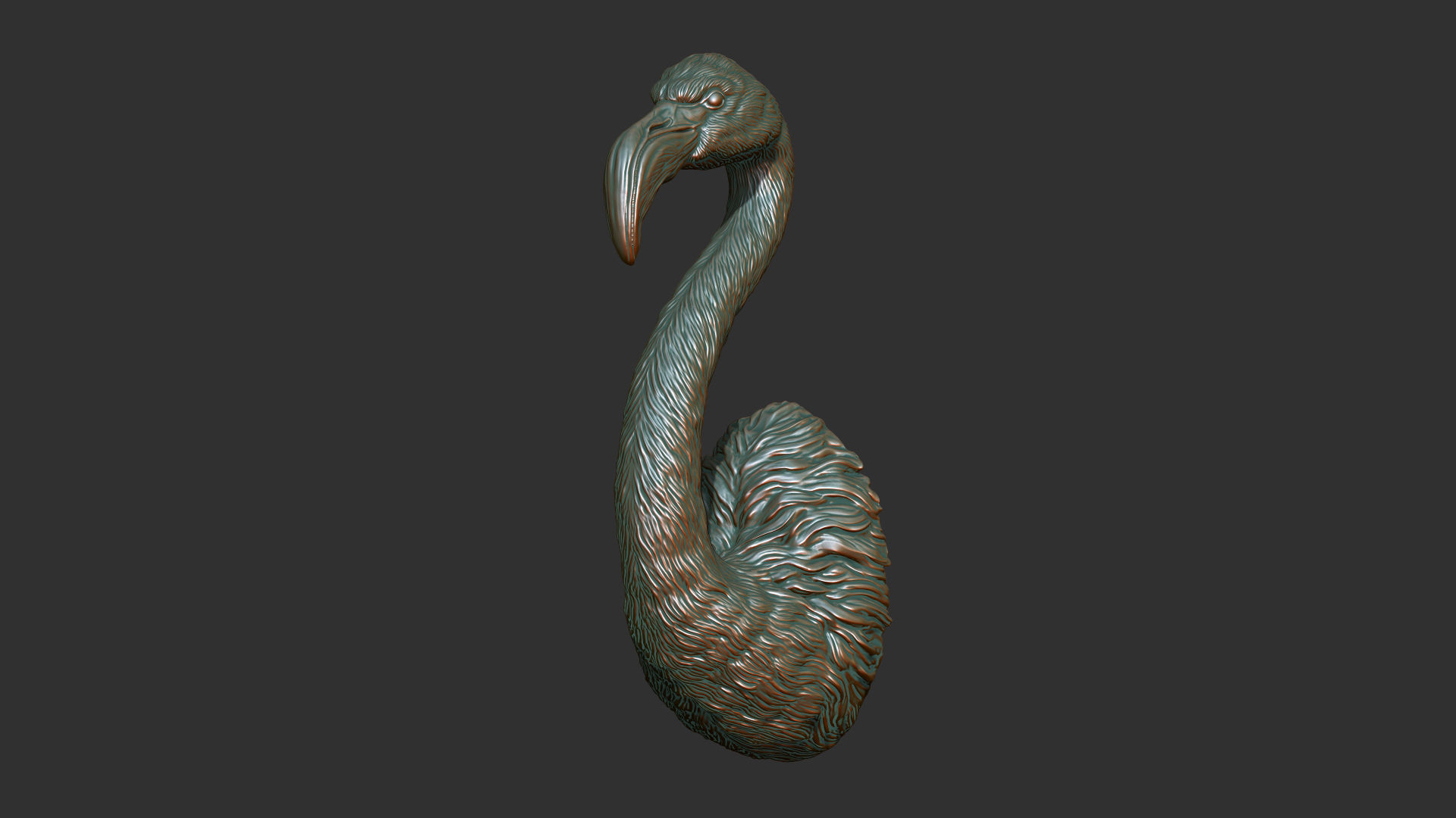 Flamingo bust 3D print model_2