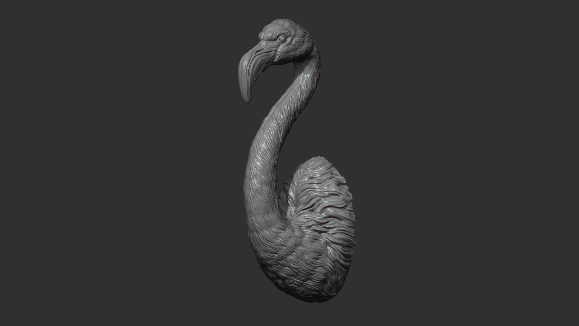 Flamingo bust 3D print model_10