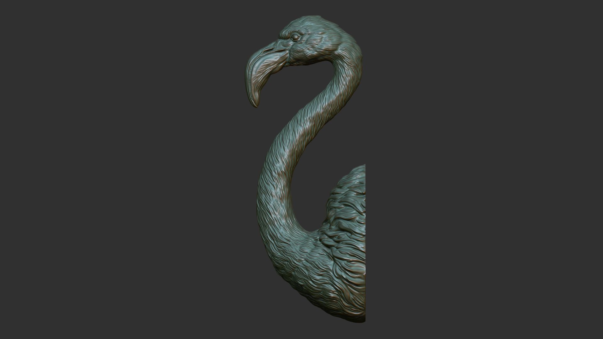 Flamingo bust 3D print model_3