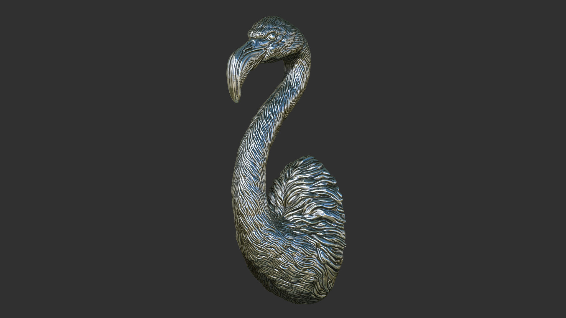 Flamingo bust 3D print model_5