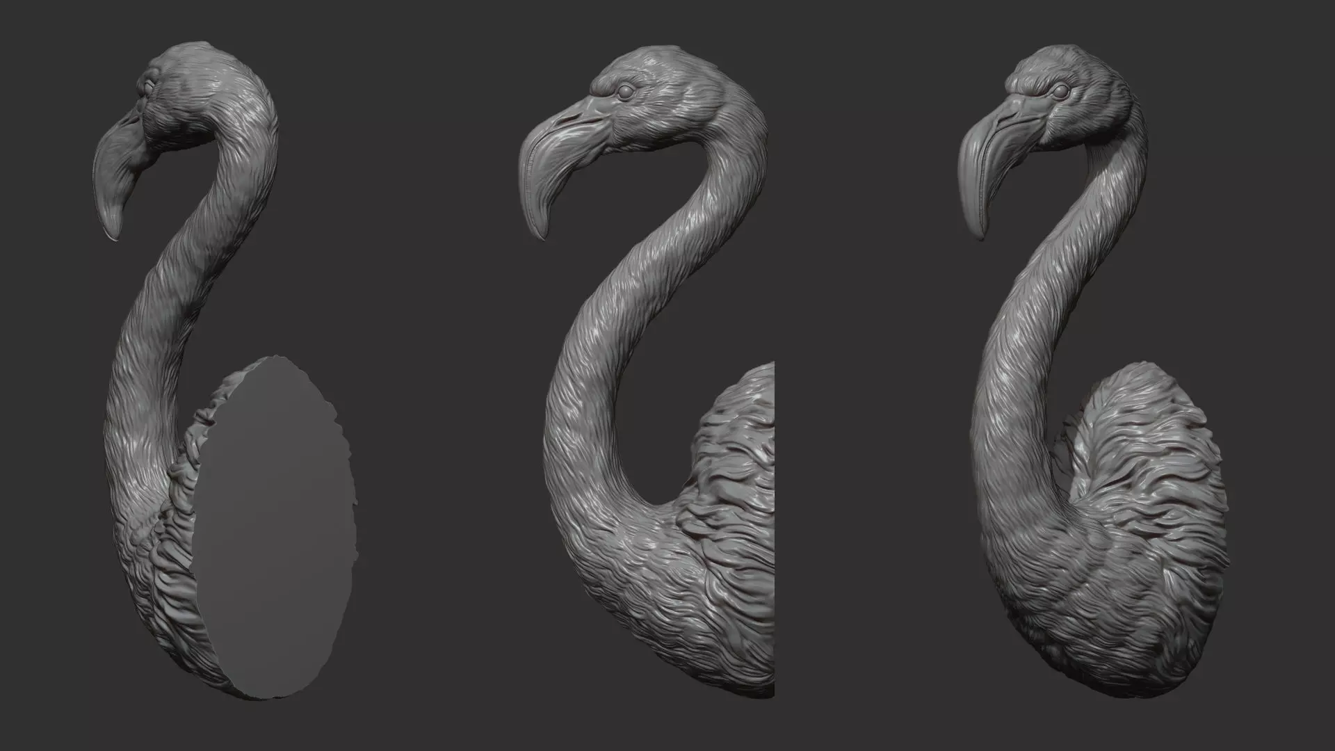 Flamingo bust 3D print model_0