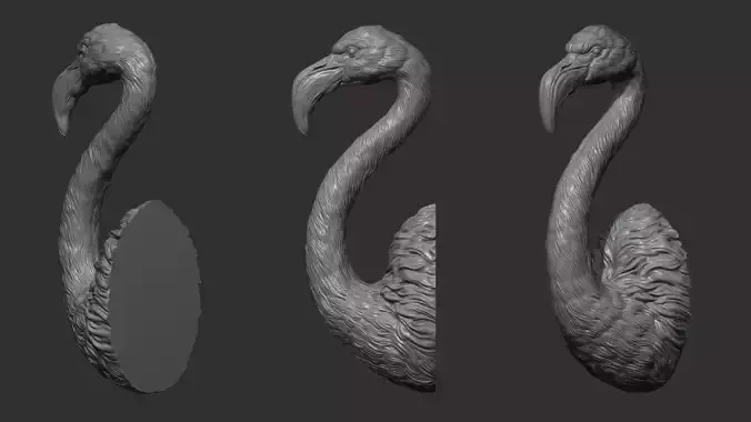 Flamingo bust 3D print model