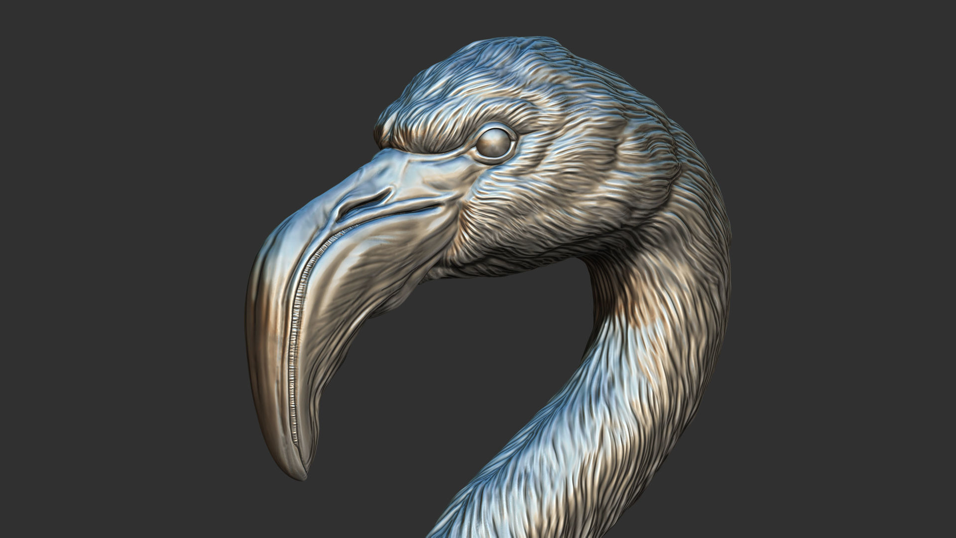 Flamingo bust 3D print model_6