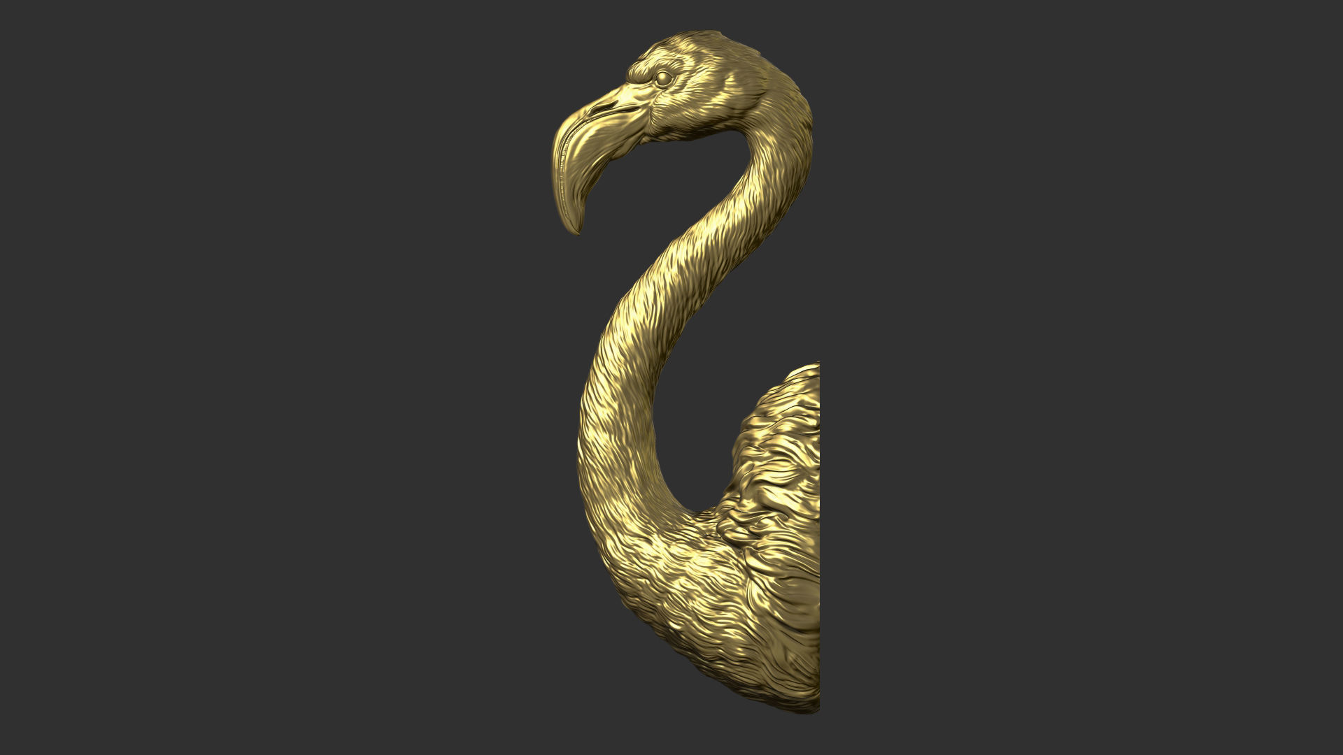 Flamingo bust 3D print model_4