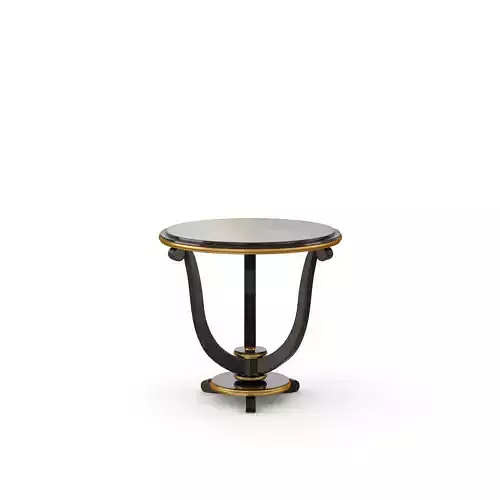 Black round table by Modenese