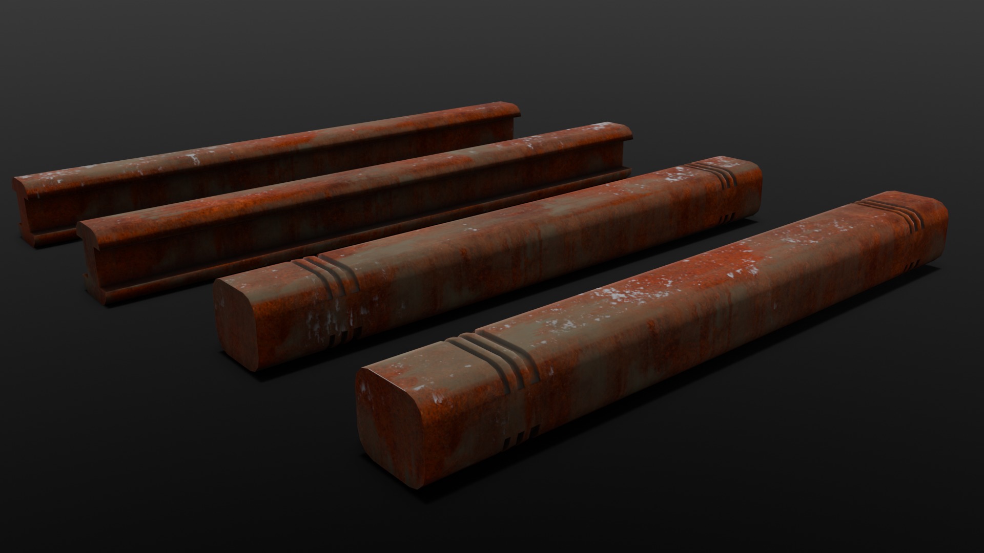 Rusted Beams 3D Model  Low-poly 3D model_14