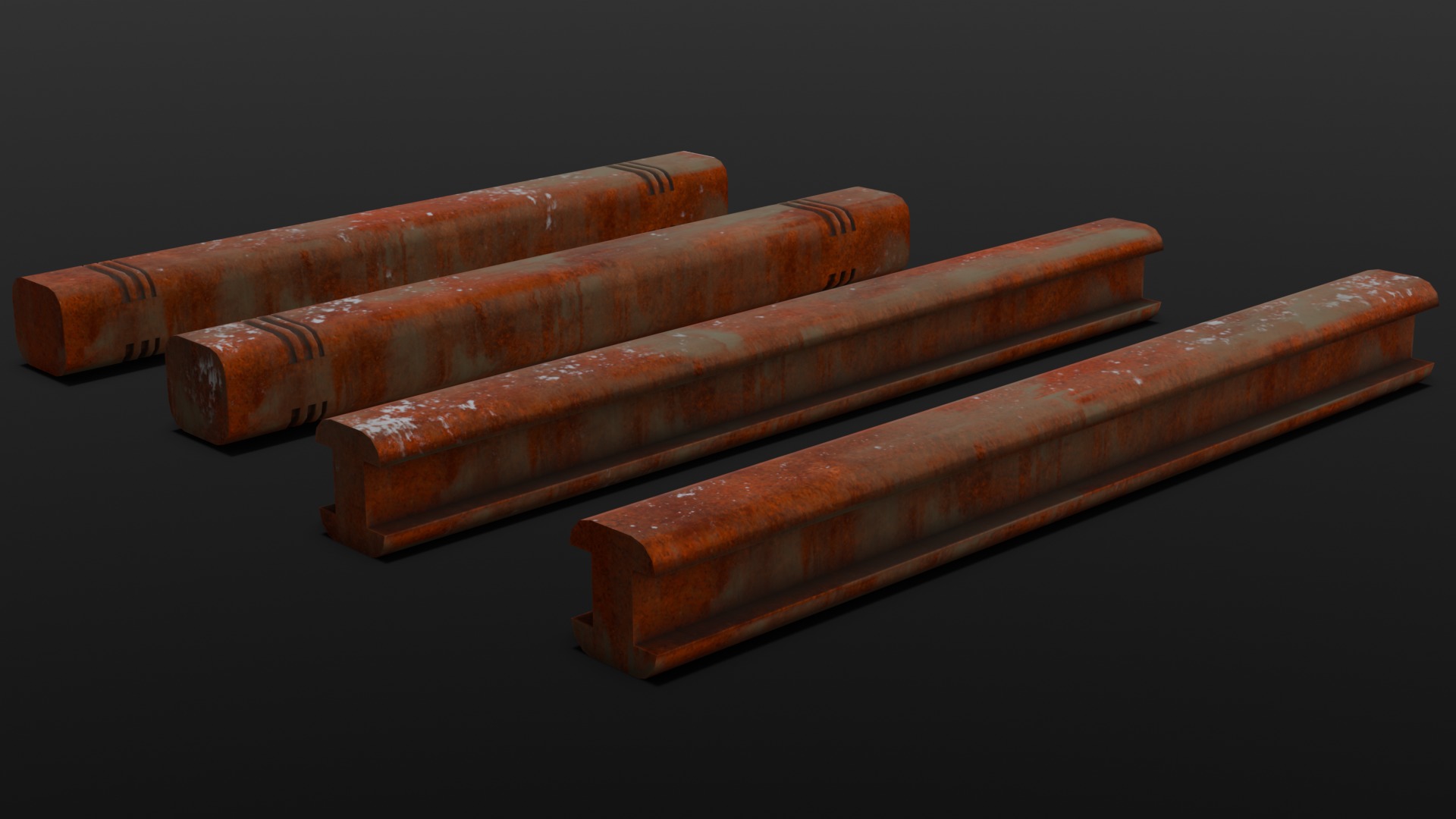 Rusted Beams 3D Model  Low-poly 3D model_11