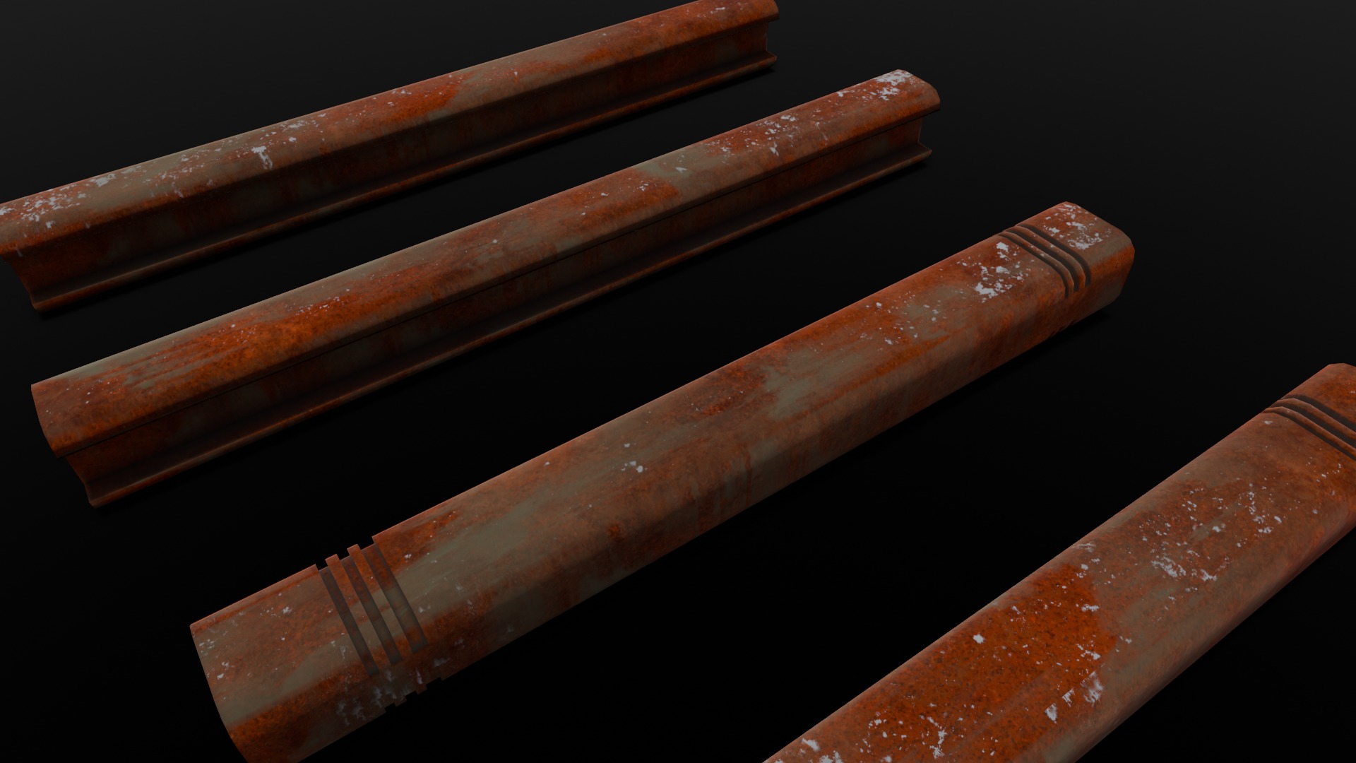 Rusted Beams 3D Model  Low-poly 3D model_5
