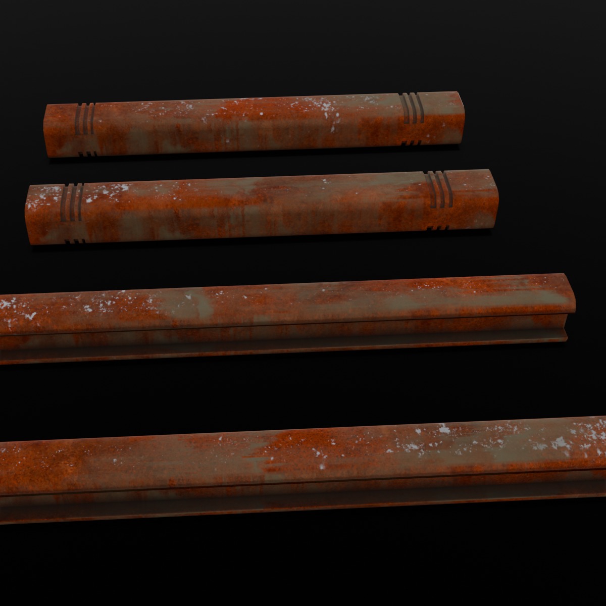 Rusted Beams 3D Model  Low-poly 3D model_8