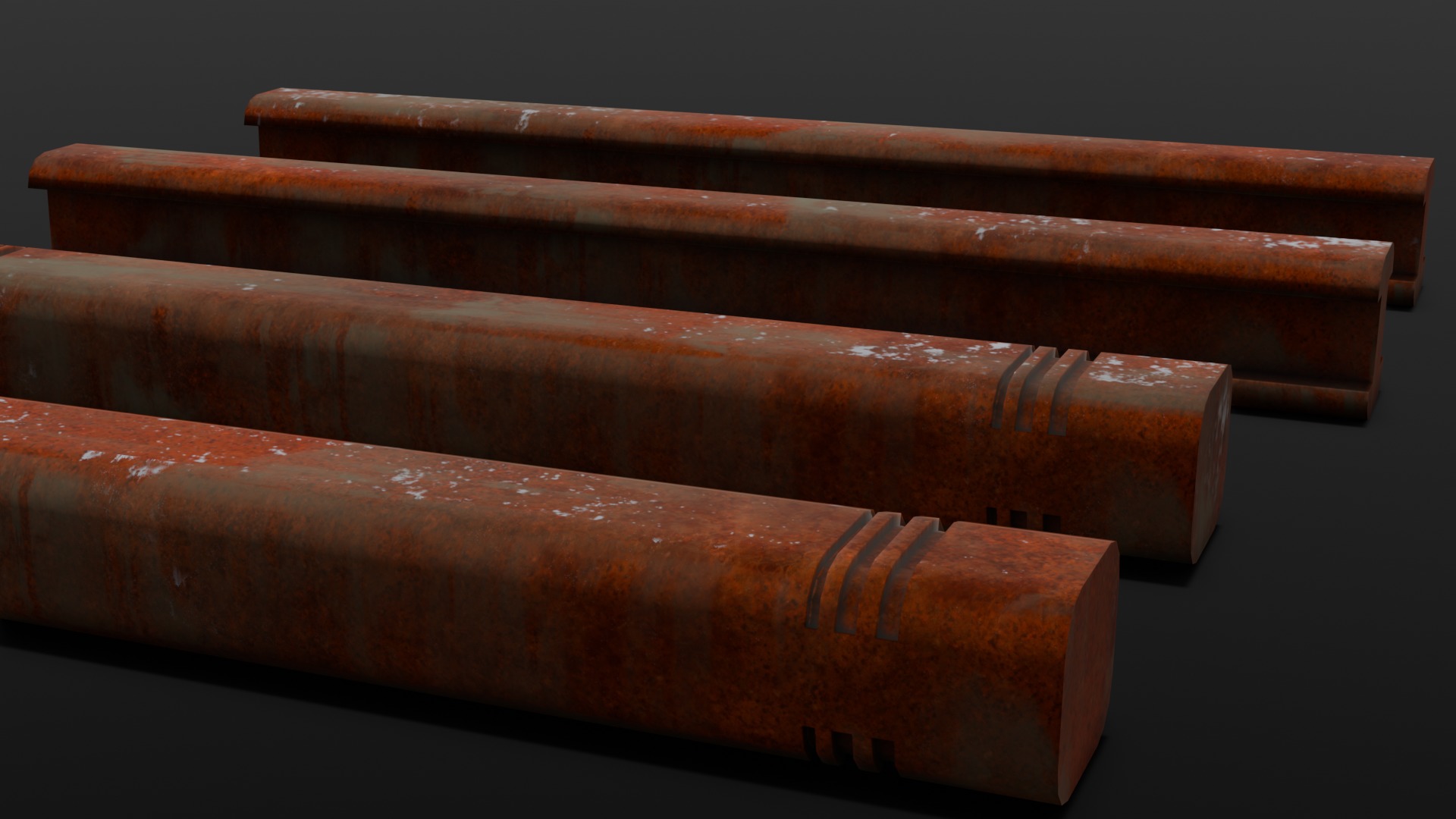 Rusted Beams 3D Model  Low-poly 3D model_6
