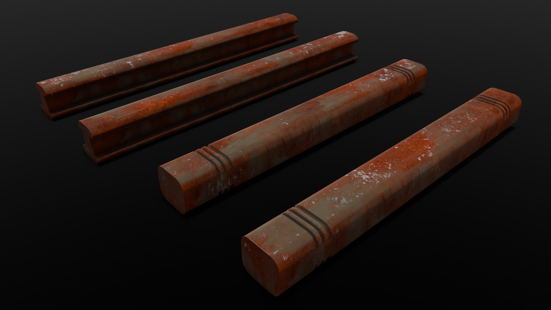 Rusted Beams 3D Model  Low-poly 3D model_16