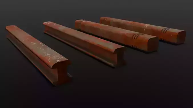 Rusted Beams 3D Model 