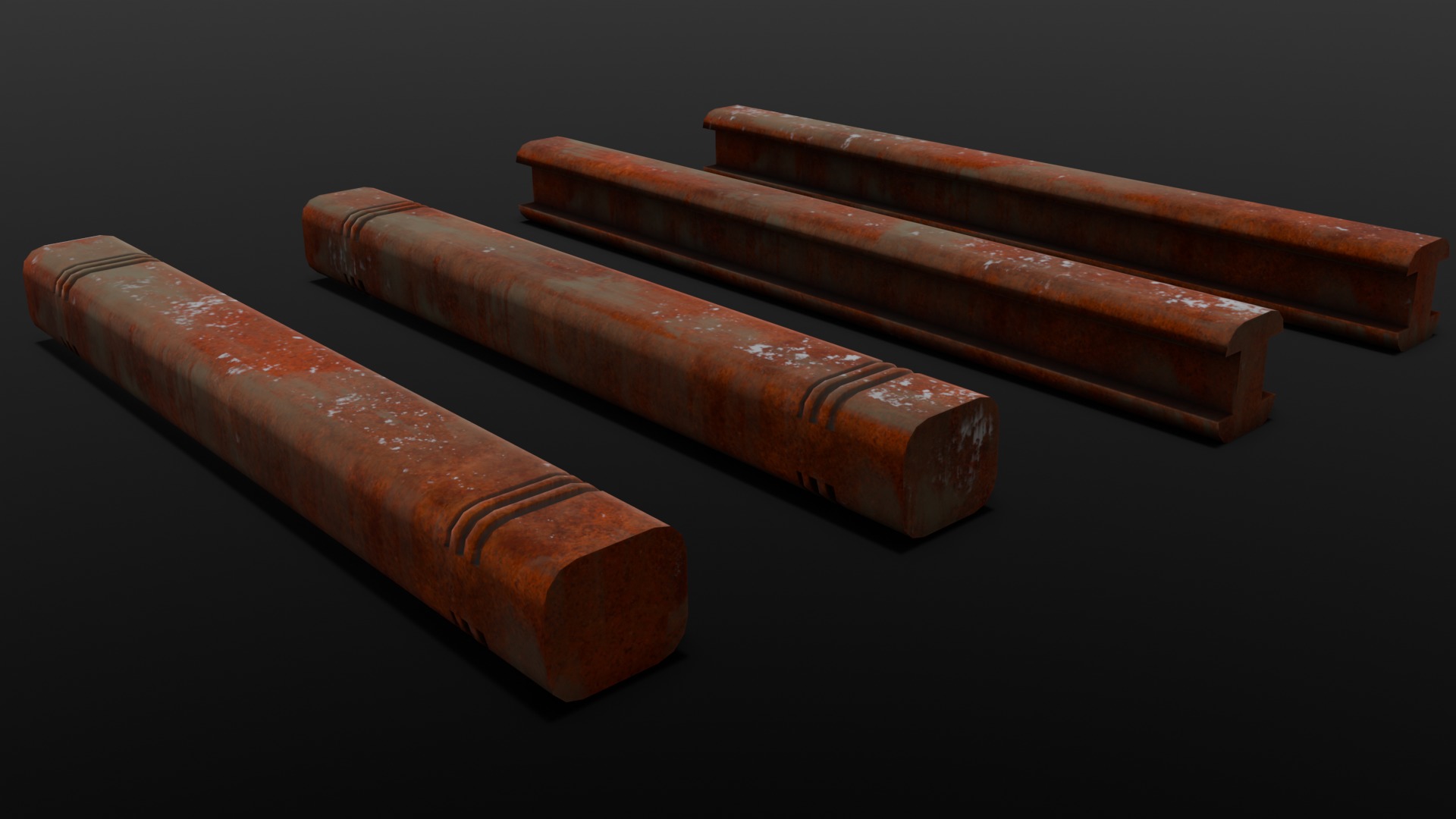 Rusted Beams 3D Model  Low-poly 3D model_12