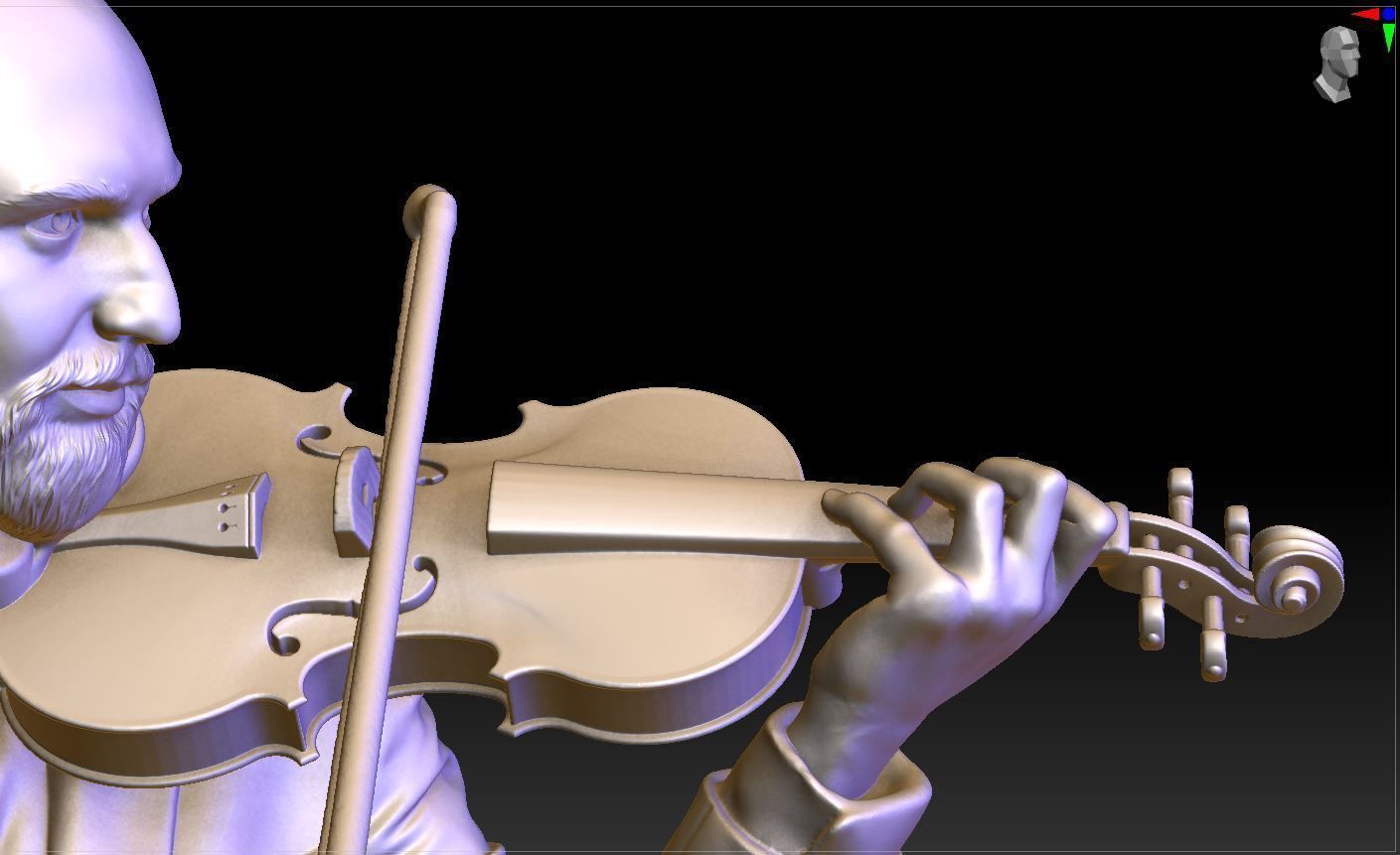 violinist 3D print model_6