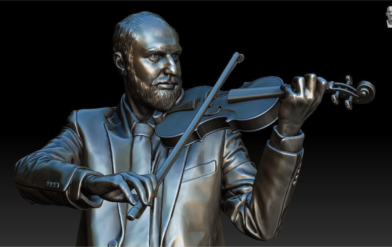 violinist 3D print model_3