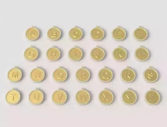 20mm Alphabet Diamond Pendants