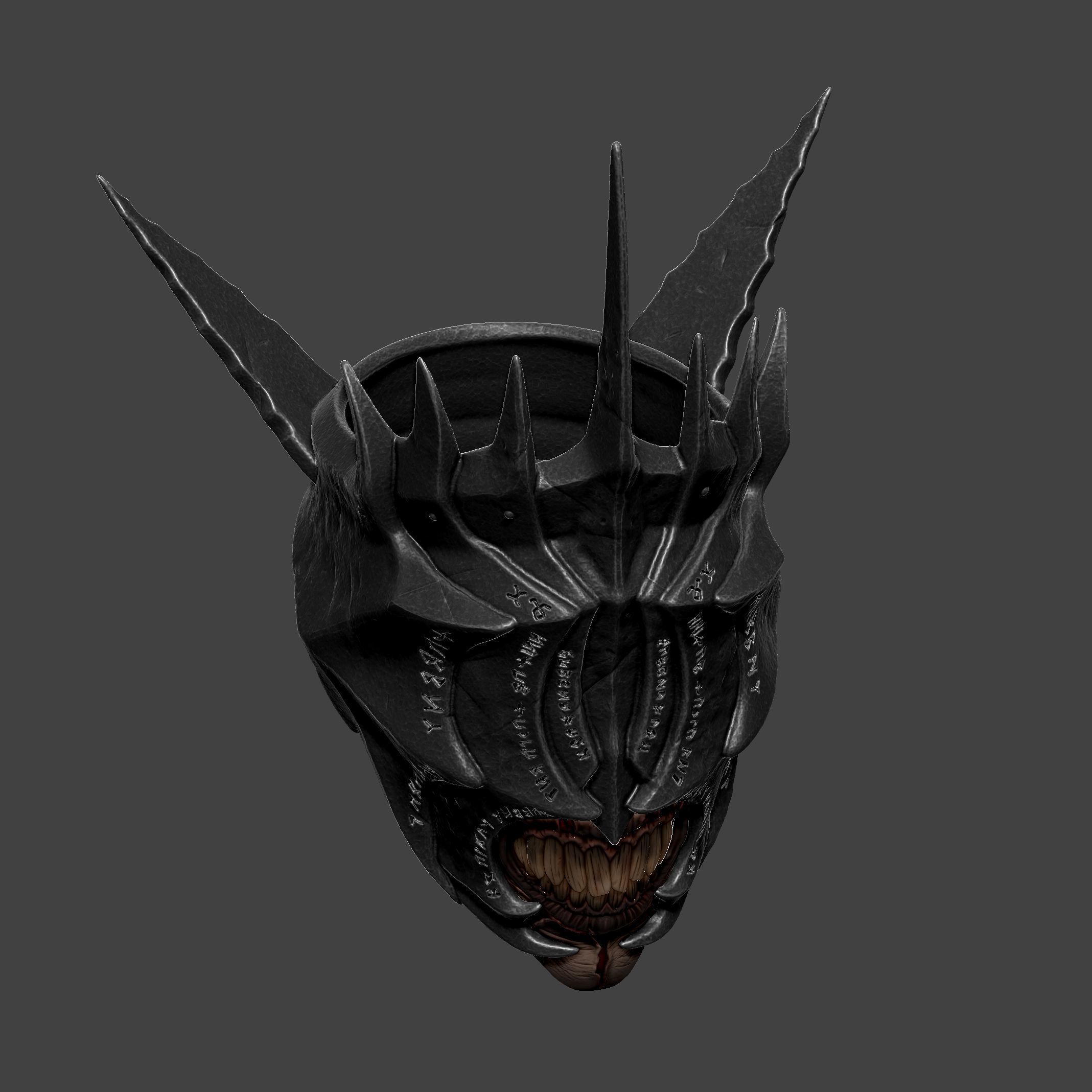Display purposesThe Lord of the Rings Mouth of Sauron Art Mask 3D print model_5