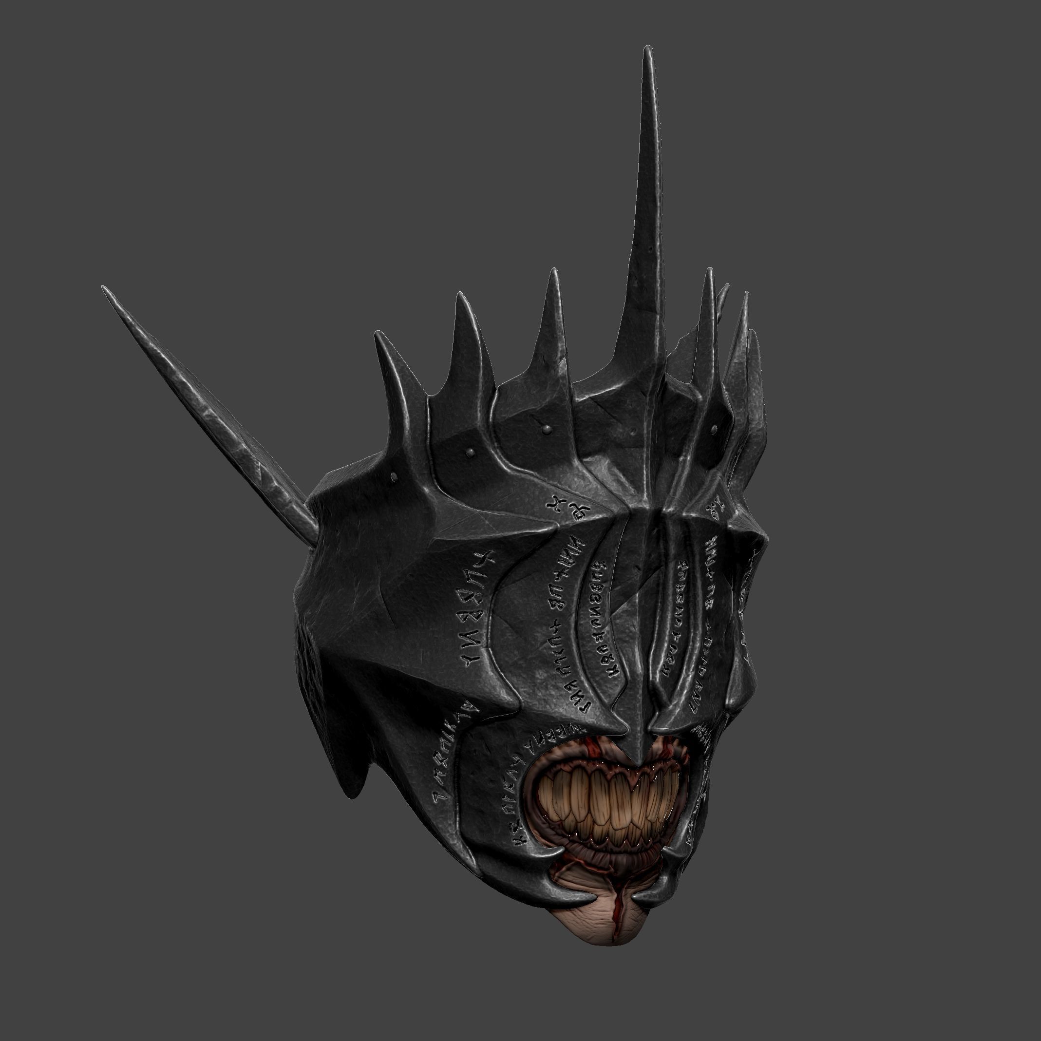 Display purposesThe Lord of the Rings Mouth of Sauron Art Mask 3D print model_3