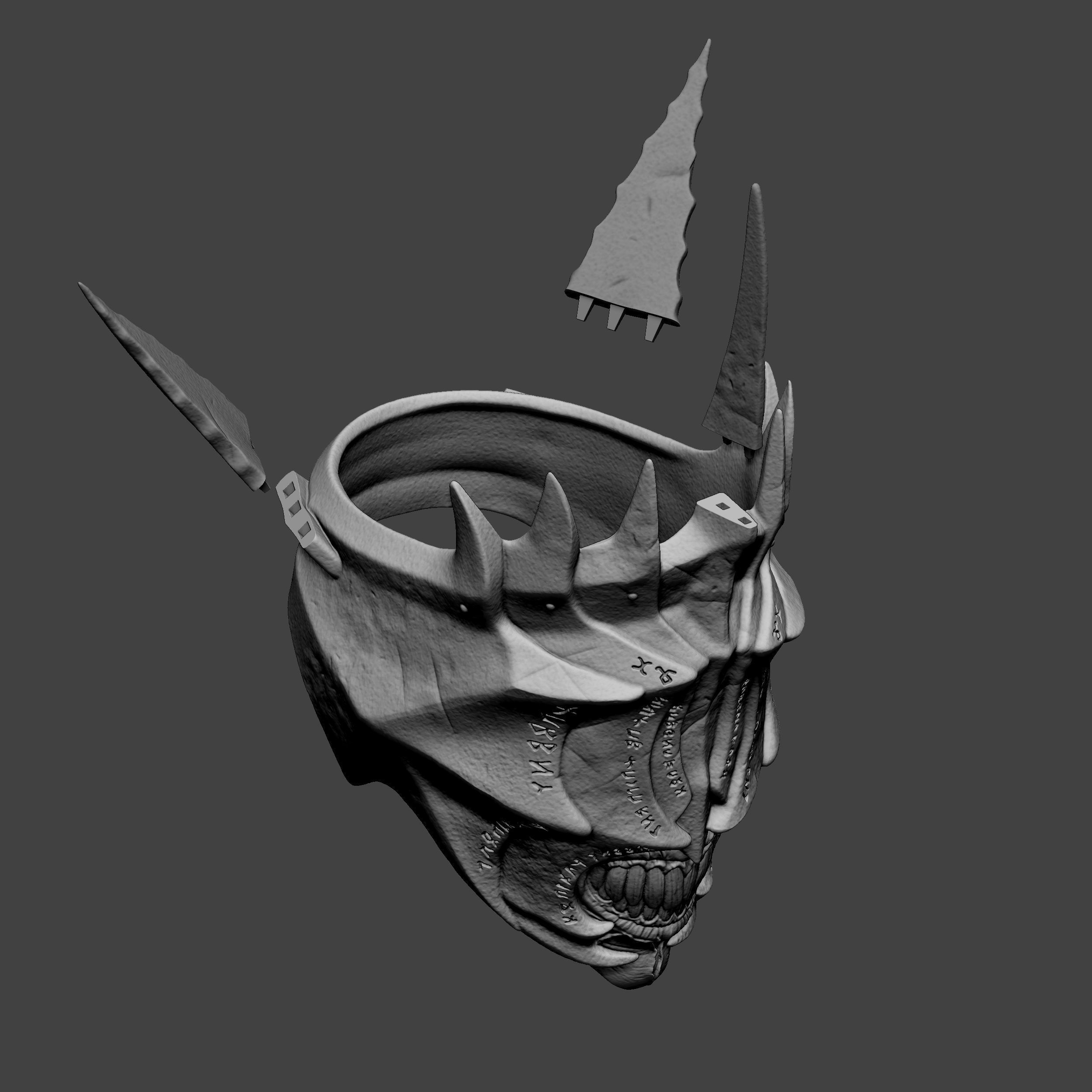 Display purposesThe Lord of the Rings Mouth of Sauron Art Mask 3D print model_2