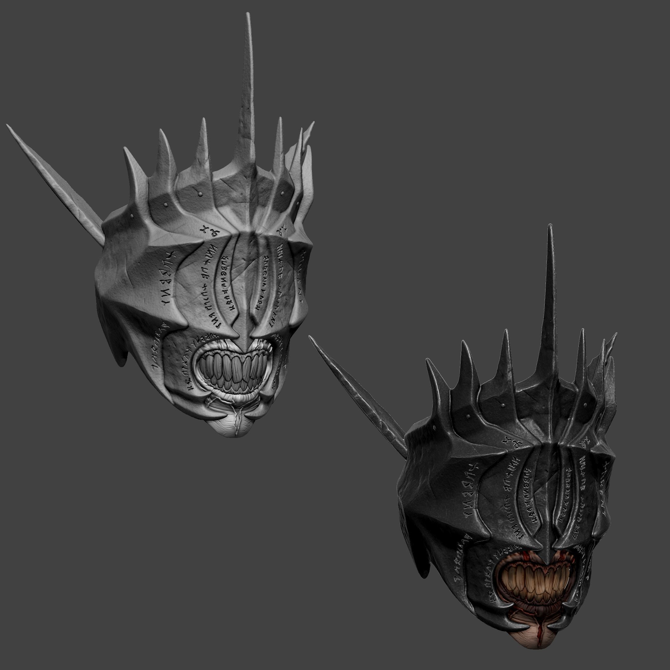 Display purposesThe Lord of the Rings Mouth of Sauron Art Mask 3D print model_7