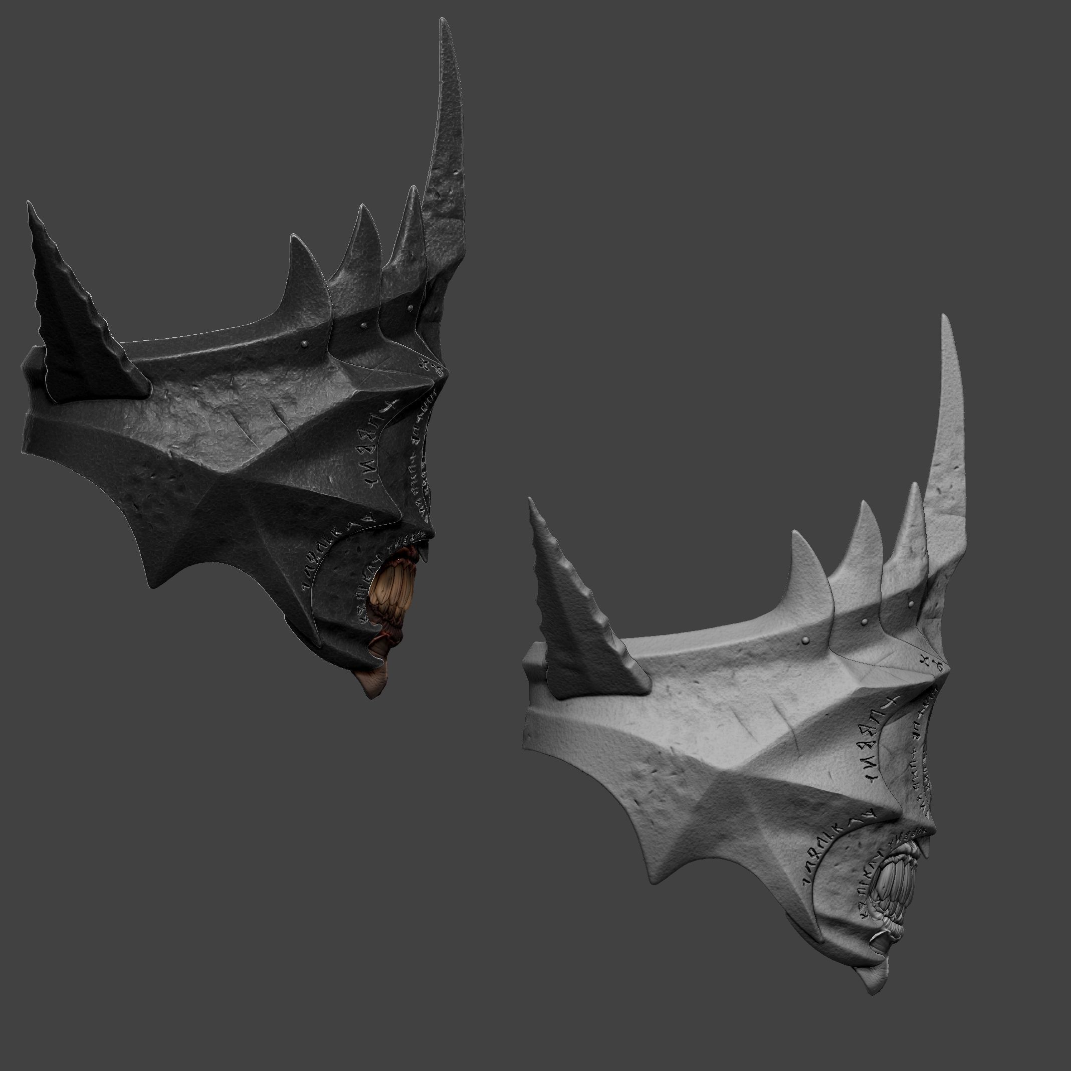 Display purposesThe Lord of the Rings Mouth of Sauron Art Mask 3D print model_8